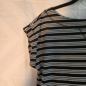Talbots Hello Saturday! SP	Black and White Stripe T-shirt Dress 100% cotton